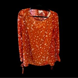 J. Jill 2-Piece Sheer Floral Blouse & Tank Set – NWOT – Size Small